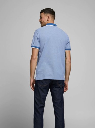 Modré polo tričko Jack & Jones Bluwin