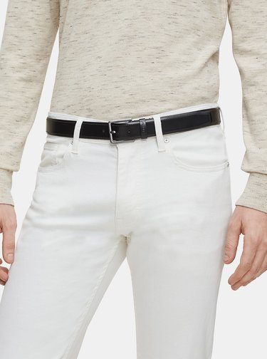 Černý pánský kožený pásek Calvin Klein Jeans