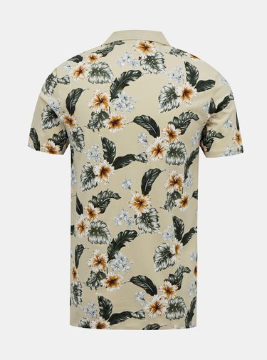 Béžové květované polo tričko Jack & Jones Dale