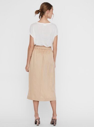 Béžová zavinovacia midi sukňa AWARE by VERO MODA Katelin