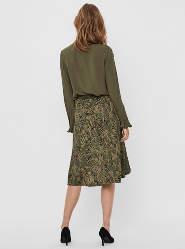 Zelená vzorovaná sukně VERO MODA Kate