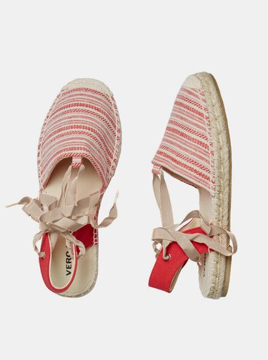 Červené pruhované espadrilky VERO MODA Tila