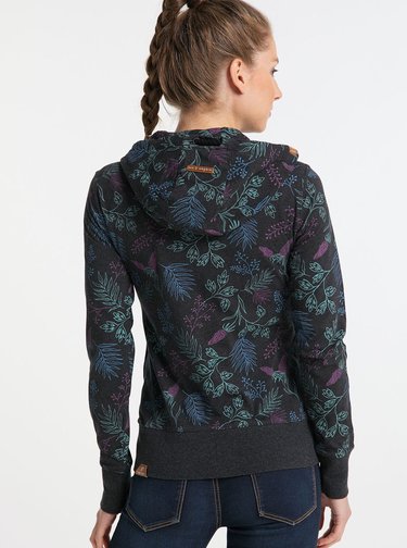 Černá dámská květovaná mikina Ragwear Paya