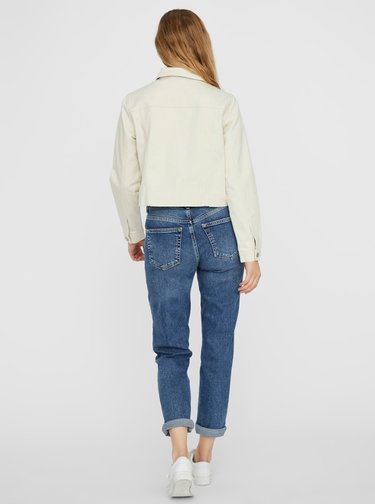 Krémová krátká džínová bunda VERO MODA Mikky