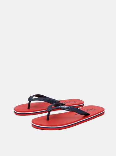 Červeno-modré pánské žabky Pepe Jeans