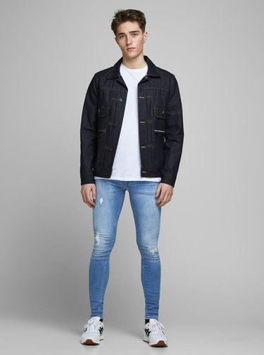 Modré skinny fit džíny Jack & Jones Tom