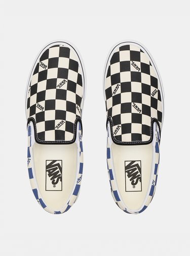 Čierno-krémové dámske kockované slip on VANS