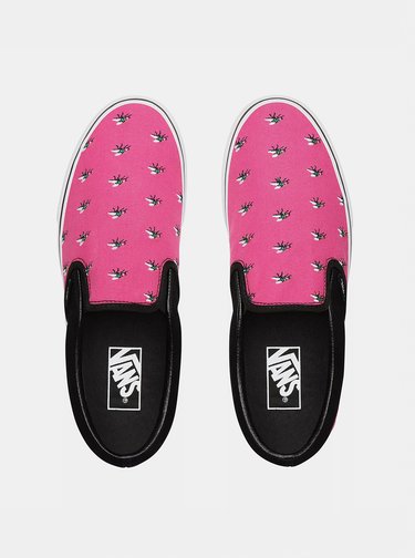 Růžové dámské vzorované slip on VANS