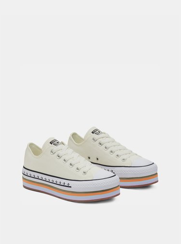Krémové dámské tenisky na platformě Converse Chuck Taylor All Star