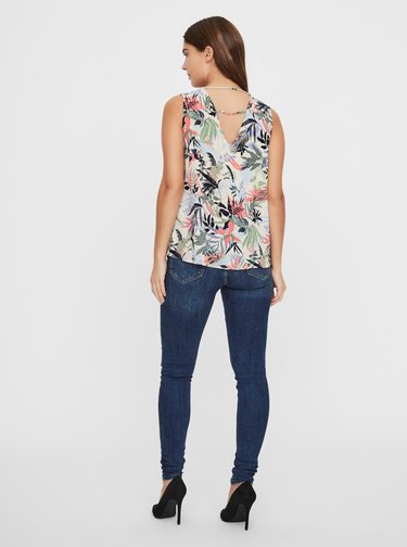 Krémový vzorovaný top VERO MODA Phoebe