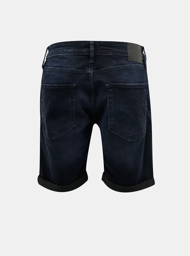 Tmavomodré rifľové kraťasy Jack & Jones Rick