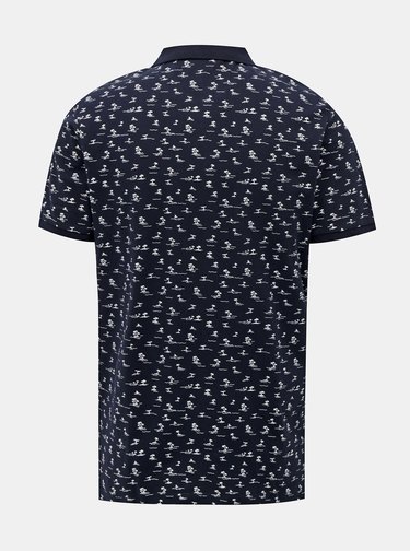 Tmavě modré vzorované polo tričko Jack & Jones Pedro