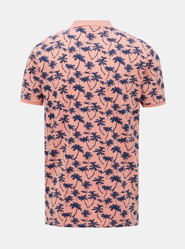 Růžové vzorované polo tričko Jack & Jones Pedro