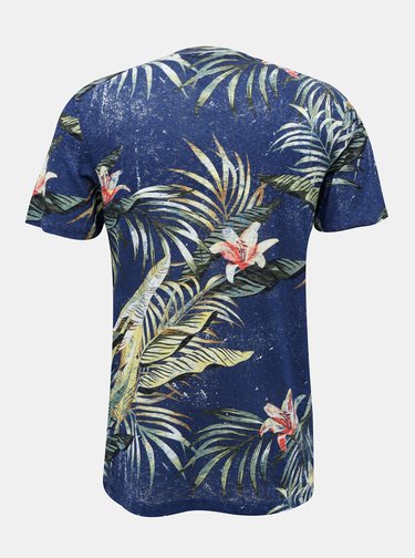 Modré vzorované tričko Jack & Jones Reli