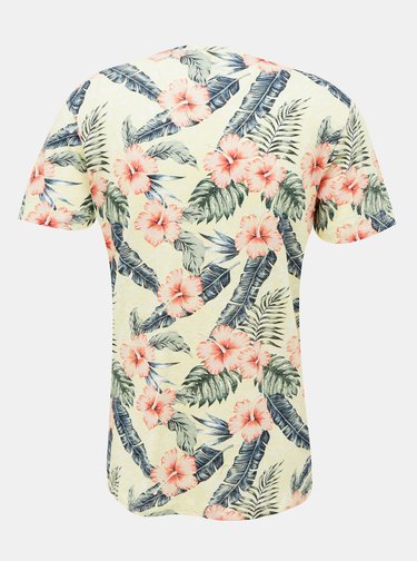 Žlté vzorované tričko Jack & Jones Reli