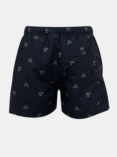Tmavě modré vzorované plavky Jack & Jones Aruba