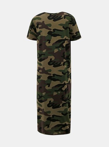 Khaki maskáčové midišaty AWARE by VERO MODA Gava