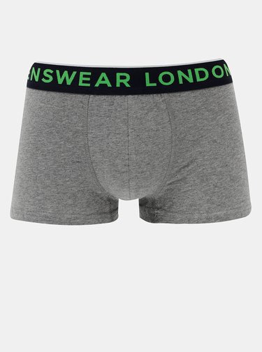 Sada tří boxerek v tmavě modré a šedé barvě Burton Menswear London
