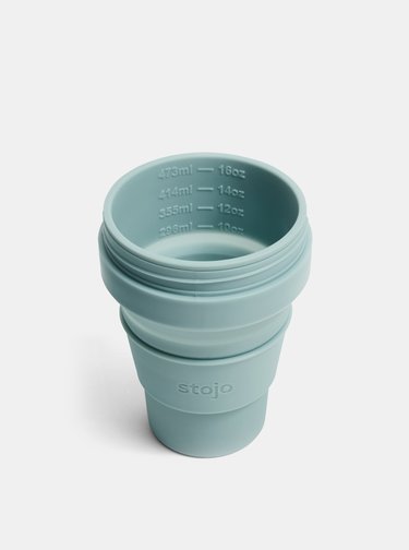 Modrý cestovní skládací hrnek s brčkem Stojo 470 ml