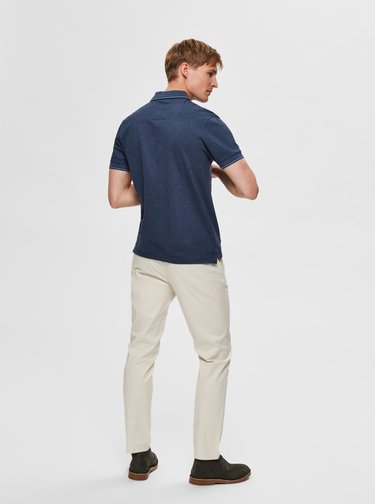 Modrá polokošeľa Selected Homme Twist