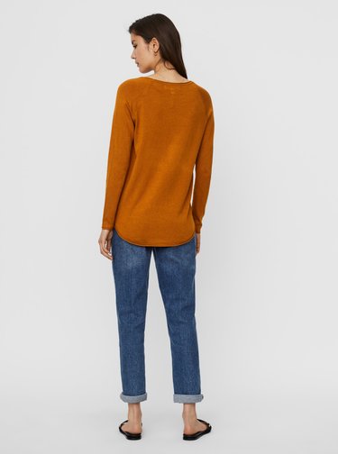 Hnedý ľahký basic sveter VERO MODA Ellie Glory