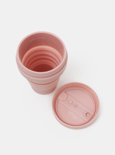 Růžový cestovní skládací hrnek Stojo Mini 236 ml