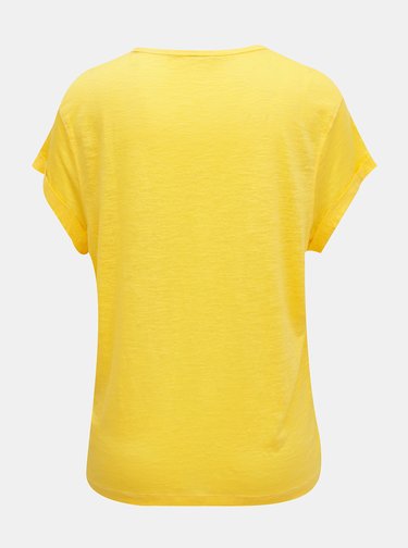 Žluté dámské lněné tričko Tommy Hilfiger