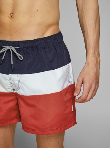 Červeno-modré plavky Jack & Jones Aruba