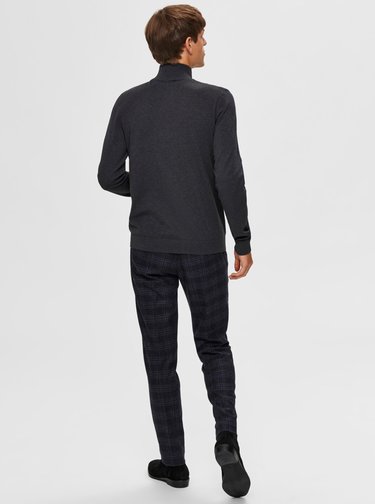 Tmavošedý sveter na zips Selected Homme