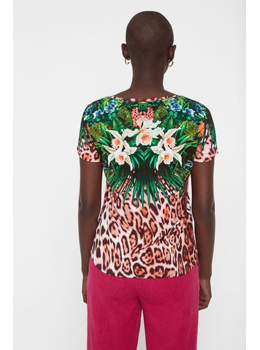Desigual dámské tričko TS Jungle s barevnými motivy