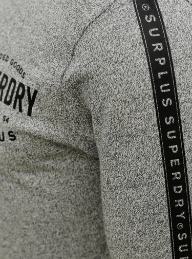 Šedé pánské tričko s lampasem Superdry