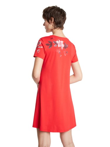 Desigual červené šaty Vest Caroline