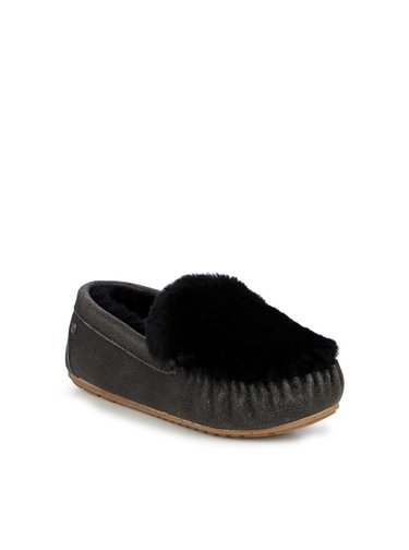 Emu Australia černé kožené mokasíny Cairns Reverse Metallic Black