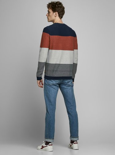 Hnědo-šedý svetr Jack & Jones Flame