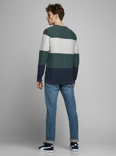 Šedo-zelený svetr Jack & Jones Flame