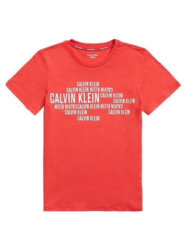 Calvin Klein červené chlapecké tričko Tee
