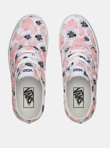 Růžovo-bílé dámské květované tenisky VANS
