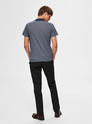 Modrá polokošeľa Selected Homme Avenue