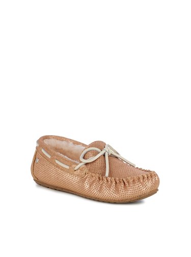 Emu bronzové podzimní mokasíny Amity Metallic Rose Gold
