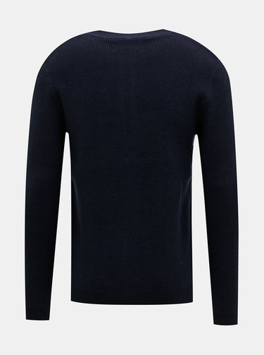 Tmavomodrý sveter na zips Jack & Jones Mountain