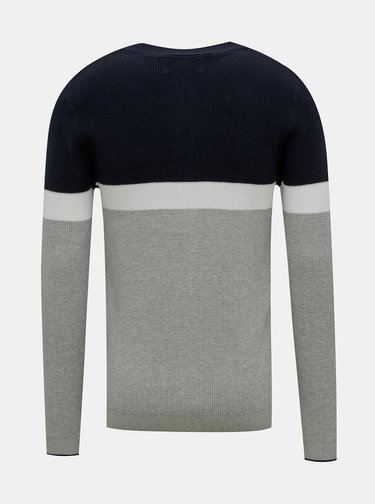 Modro-šedý svetr na zip Jack & Jones Mountain