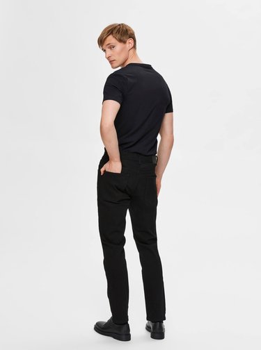 Čierne slim fit rifle Selected Homme Leon