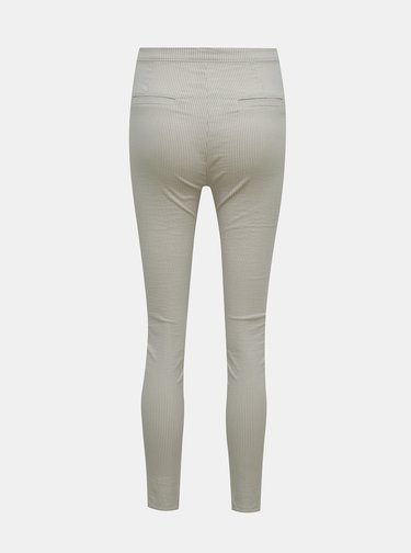 Krémové pruhované skinny fit kalhoty TALLY WEiJL