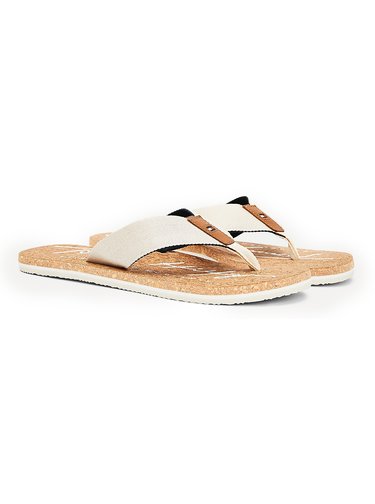 Tommy Hilfiger béžové pánské žabky Signature Cork Beach Sandal Sugarcane