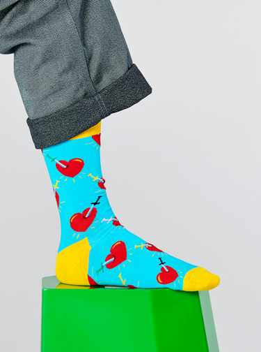 Modré vzorované ponožky Happy Socks Broken Heart