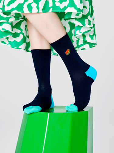 Tmavomodré ponožky Happy Socks Hamburger