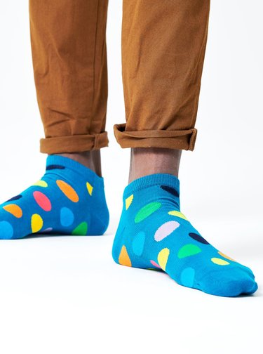 Zelené členkové bodkované ponožky Happy Socks Big Dot