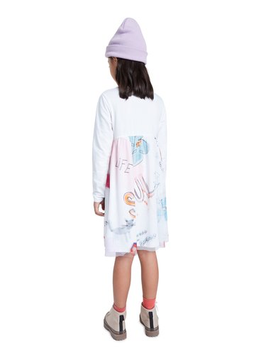 Desigual bílé dívčí šaty Vest Zamora