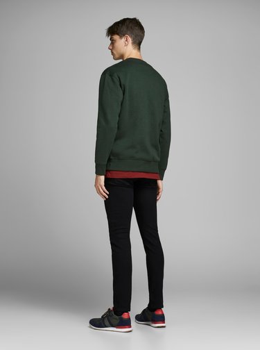 Tmavozelená basic mikina Jack & Jones Soft