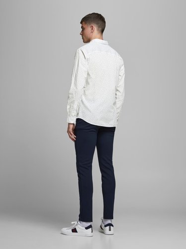 Bílá vzorovaná košile Jack & Jones Cowindsor